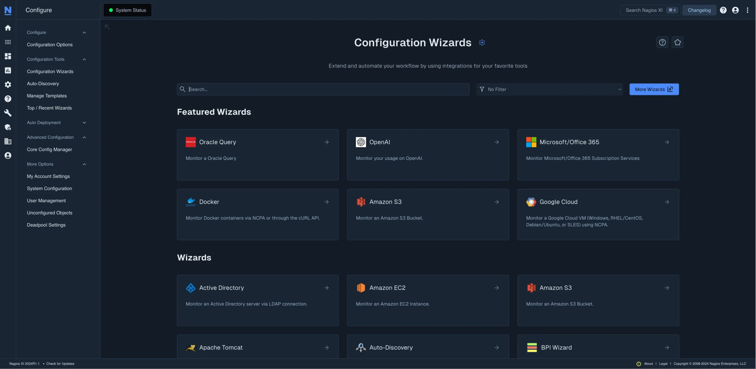 Neptune-theme configuration wizards screenshot. One of the many ways Nagios XI makes configuraiton simple.