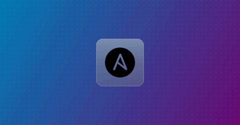 Ansible Logo on a colorful background