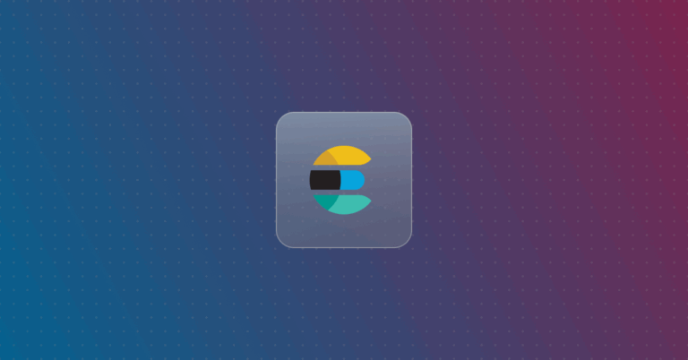 ElasticSearch logo on a colorful background