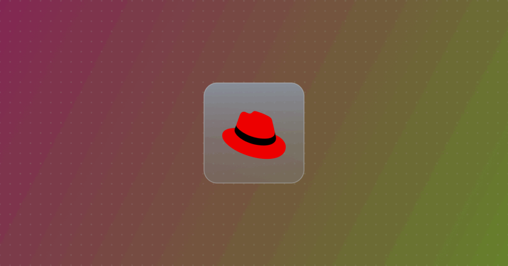 RHEL logo on a colorful background