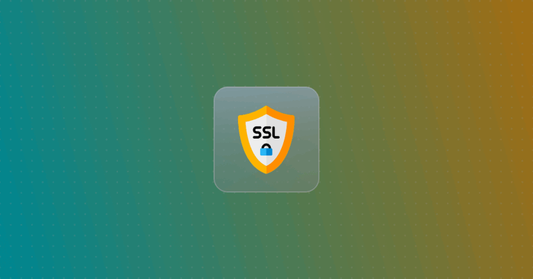 SSL Cert logo on a colorful background