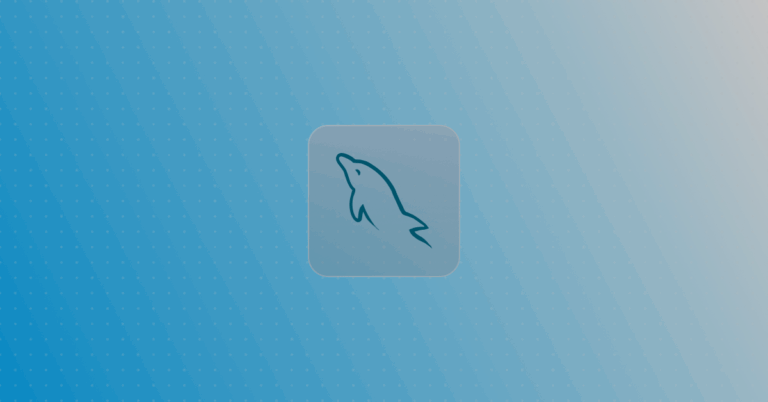 MySQL logo on a colorful background