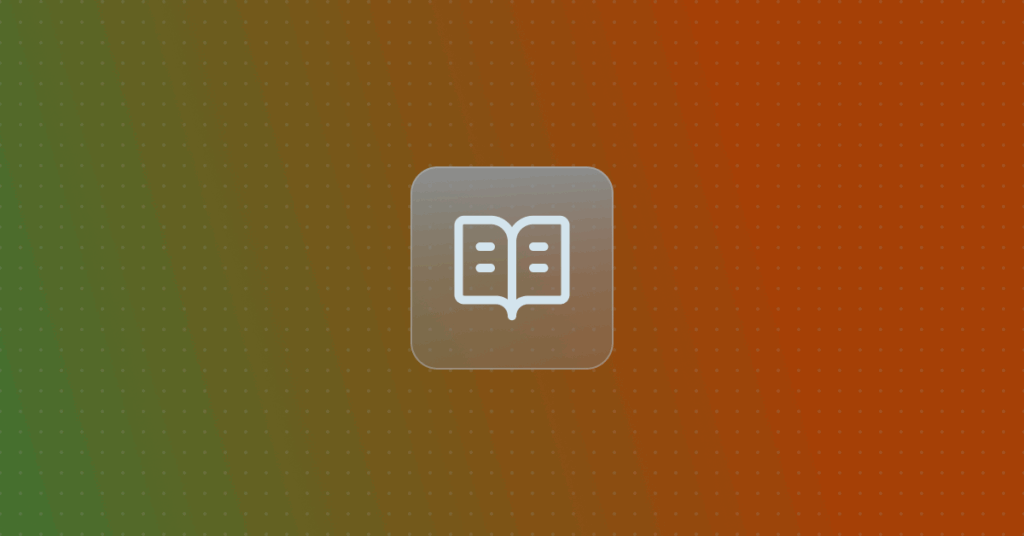 Book icon on a colorful background