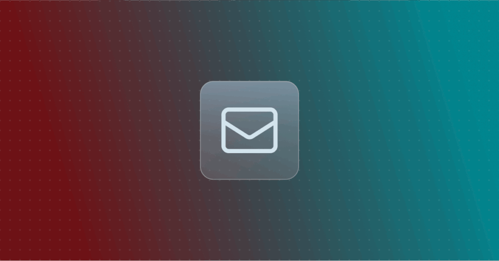 Email icon on a colorful background