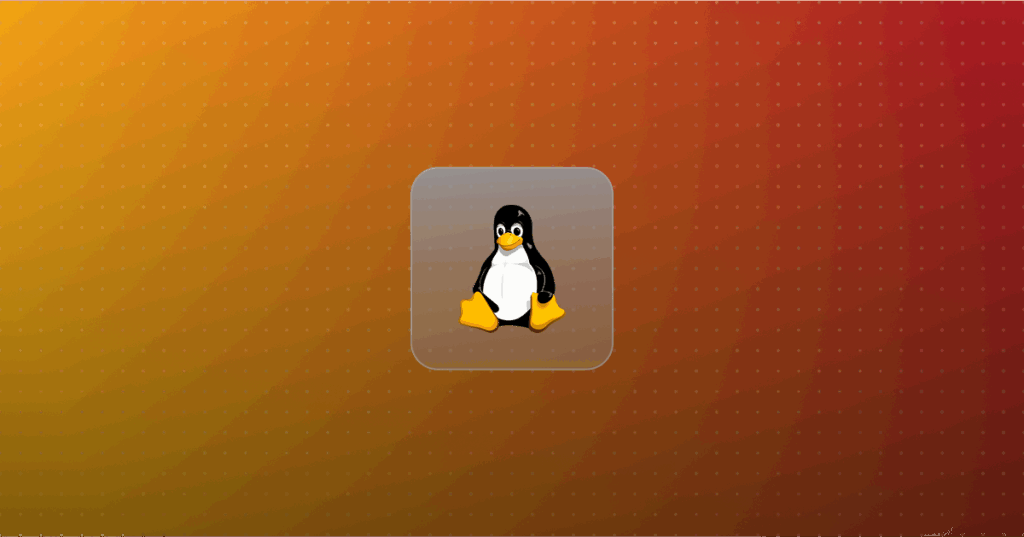 Linux logo on a colorful background