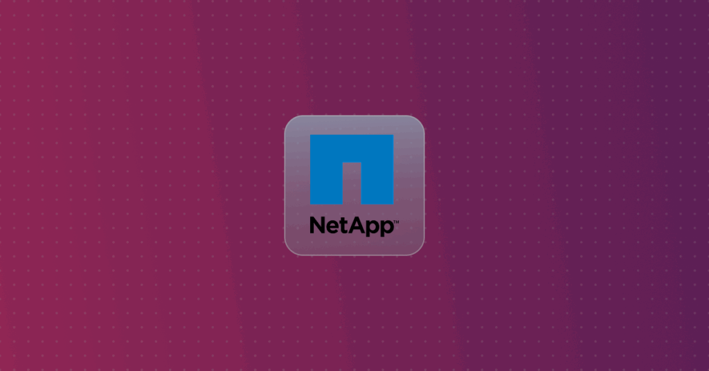 NetApp logo on a colorful background