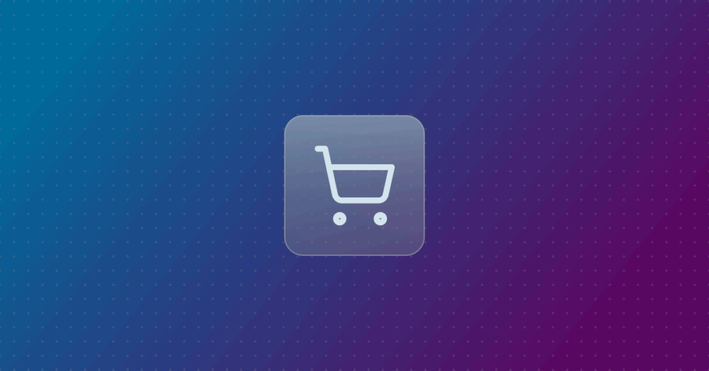 Shopping cart icon on a colorful background