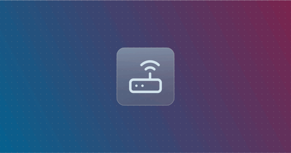 Router icon on a colorful background
