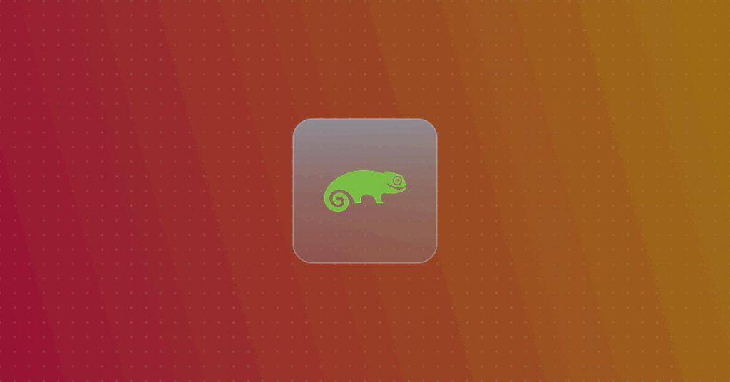 SuSE logo on a colorful background