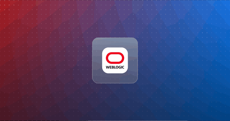 Weblogic logo on a colorful background