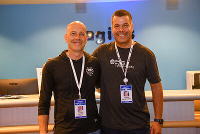 People in front of the NWC 2025 registration desk.