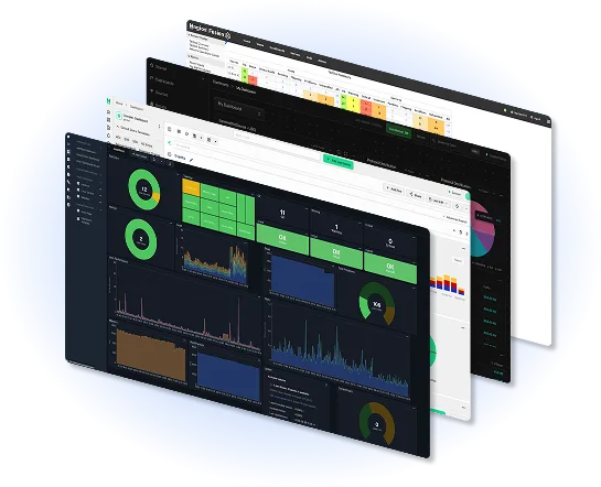 Screenshots of the Nagios Monitoring Solutions.
